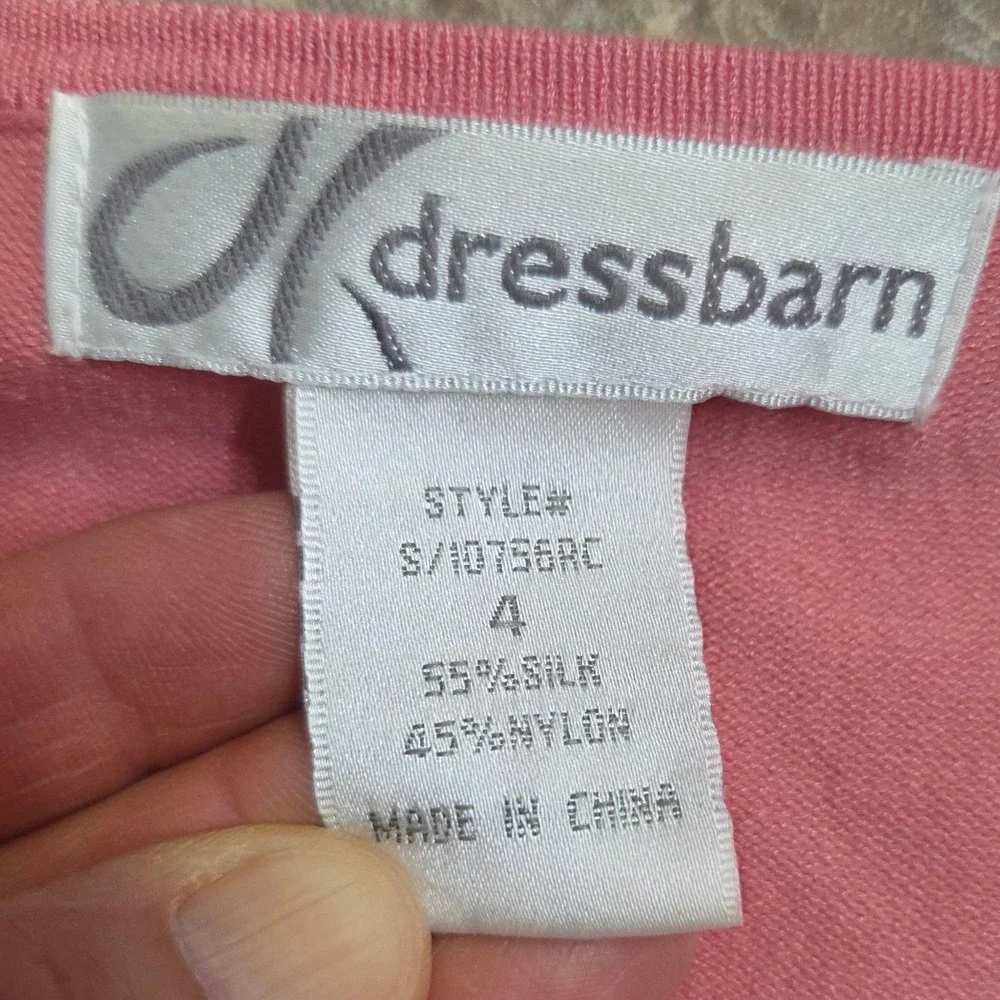 Y2K Fairycore Dressbarn Pink Paisley Midi Dress & Tie-Front Cardigan Size 4